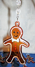 Gingerbread Man  Gingerbread Woman Glass Magnetic Light Charms/Ornaments-Set/30