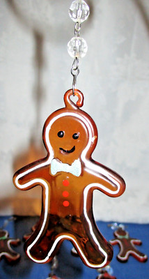 Gingerbread Man & Gingerbread Woman Glass Magnetic Light Charms/Ornaments-Set/30