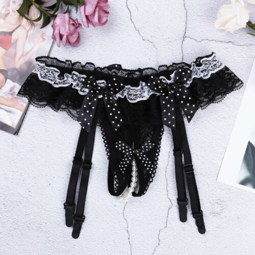 Damen G-String Slips Slip Unterwäsche Spitze Tangas Strumpfbänder Dessous Höschen - Bild 12 von 13