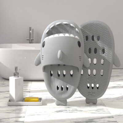 Shark Slides / Shower Shoes with Drain Holes! Size 38-39 - Dorm Life Ready! Shark Slippers With Drain Holes Shower Shoes For Women Quick  main image 4