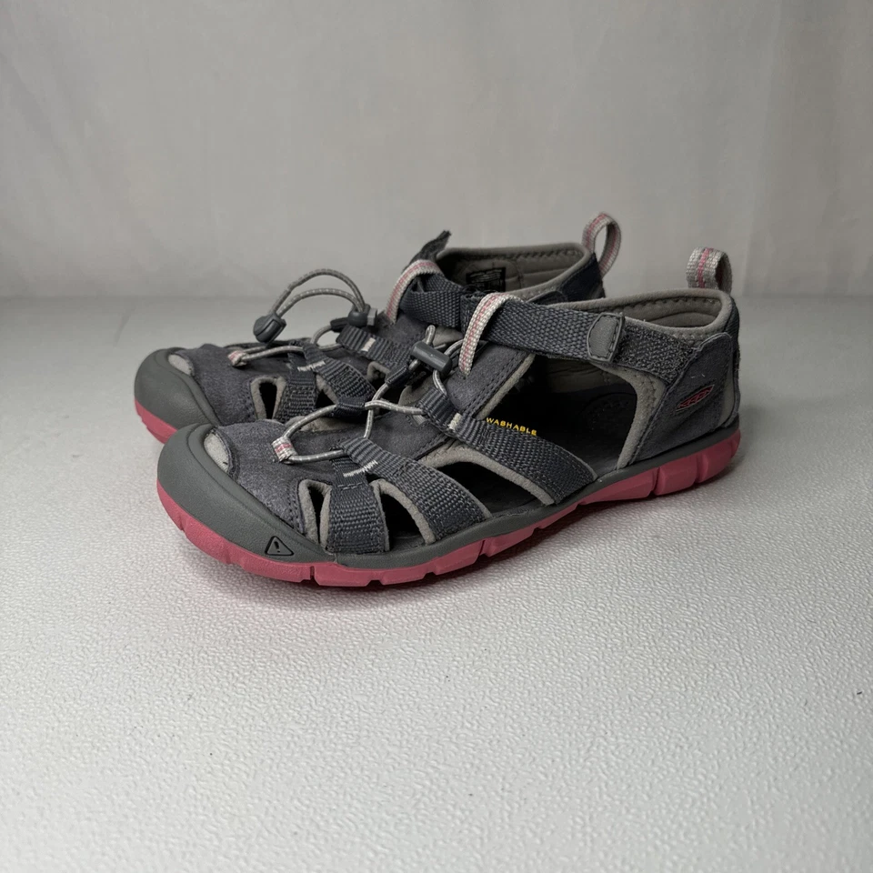 Sandalias Keen Niñas Talla 3 Gris Rosa Agua Senderismo Aire Libre Zapatos Naturaleza Minimalista Foto 3 de 4