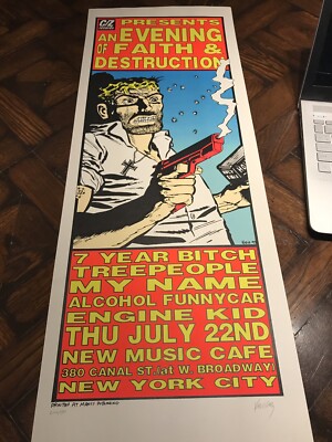 1993 artist FRANK KOZIK concert silkscreen POSTER 7 Year Bitch
