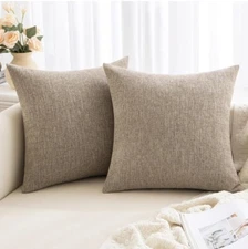 MIULEE Pillow Covers Set 2 Piece Corduroy Soft Soild Decorative Square Throw.