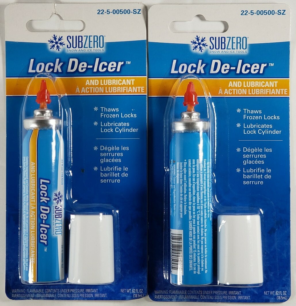 2 Packages of Hopkins Subzero Lock DeIcer & Lubricant Thaws Frozen