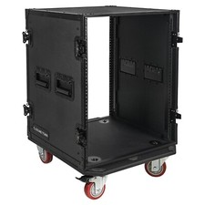 Sound Town Black Series 14U Plywood Rack/Road Case w/ 21  Depth  STRC-B14UW 