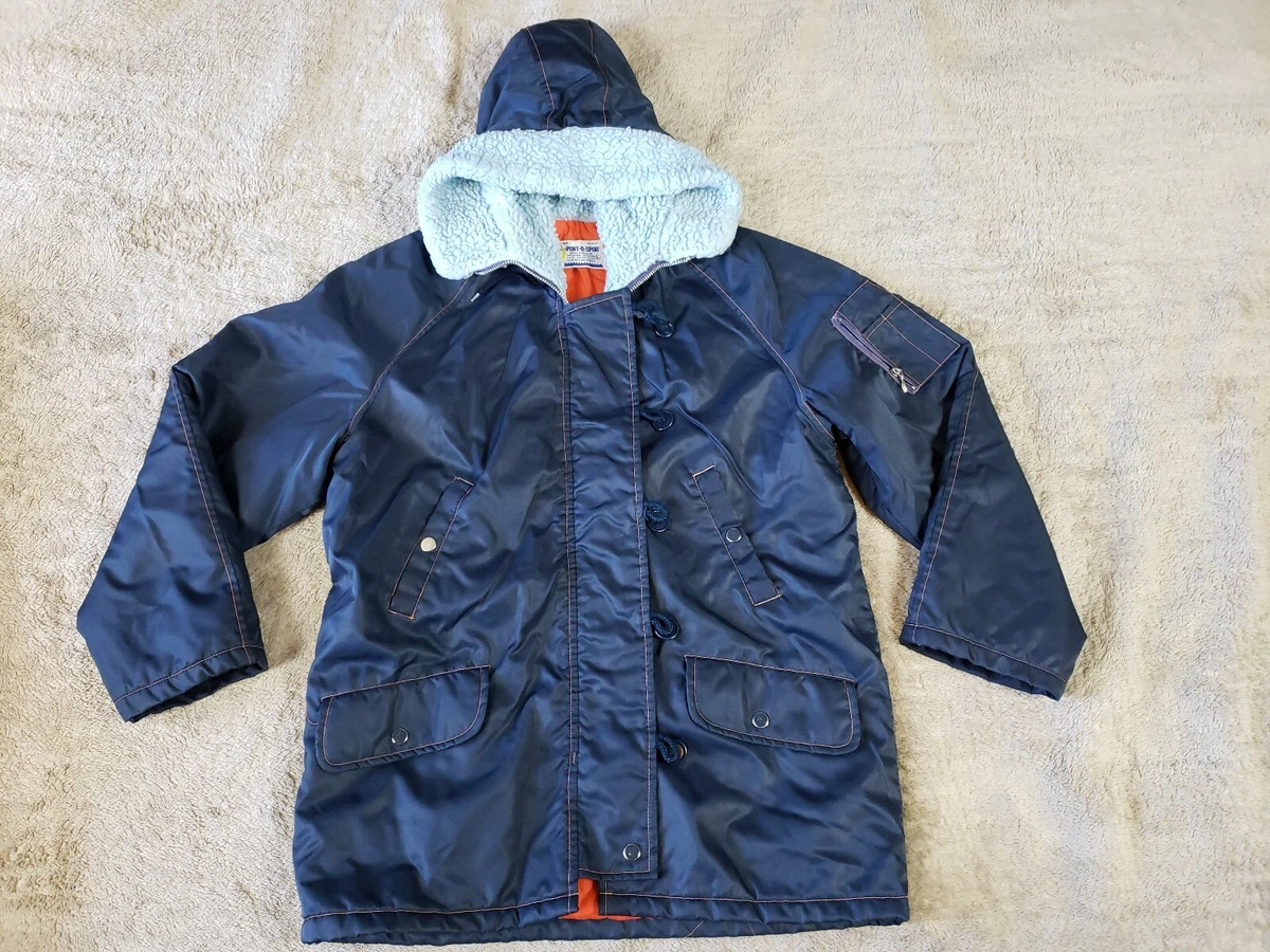 Port O Sport Jacket L Blue Zip Lined Water Repellent Nylon Light