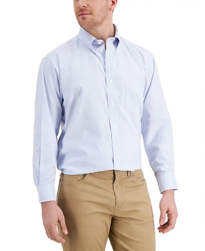 Camicia Club Room Uomo Regular Fit Blu-Bianco - Collo 18 Manica 34/35