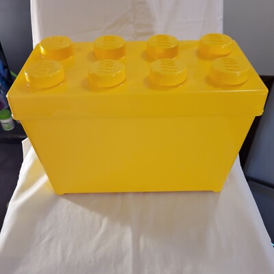 LEGO Storage Brick Case 8 Stud Large Yellow Container Plastic Bin Box EMPTY 14x9
