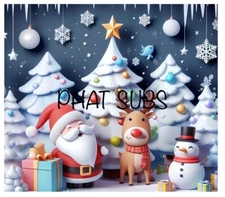 20oz Sublimation Tumbler Wrap Cartoon Christmas Ready To Press Heat Transfer