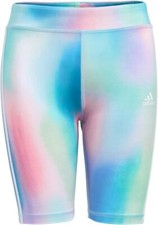 adidas Girls' All Over Print Bike Shorts Youth Large, Semi Mint Rush