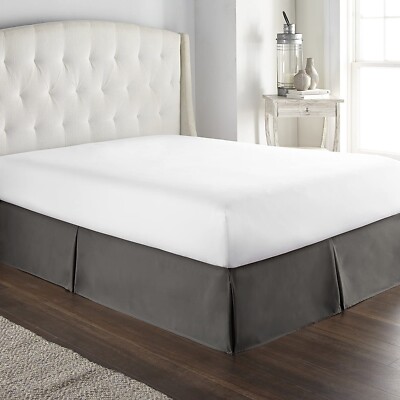 1 PC Bed Skirt 1000 TC Egyptian Cotton Gray Solid Full Size