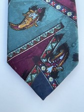 MEN?S NECKTIE IN BLUE & WINE BY PUSCADOR IN EXCELLENT CONDITION - 3.5? BLADE TIE