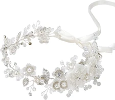 NEW Leaf Crystal & Pearl Hair Headband Tiara Wedding Bridal Hair Accessories