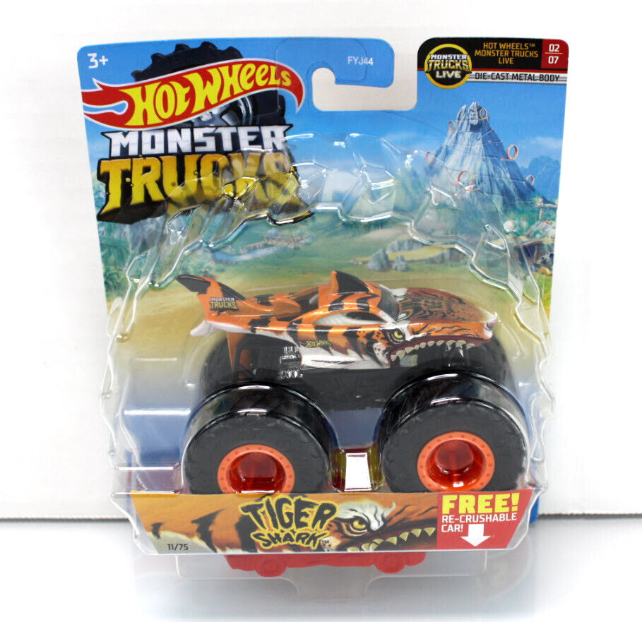 Hot Wheels Monster Trucks LIVE Tiger Shark Diecast Car 