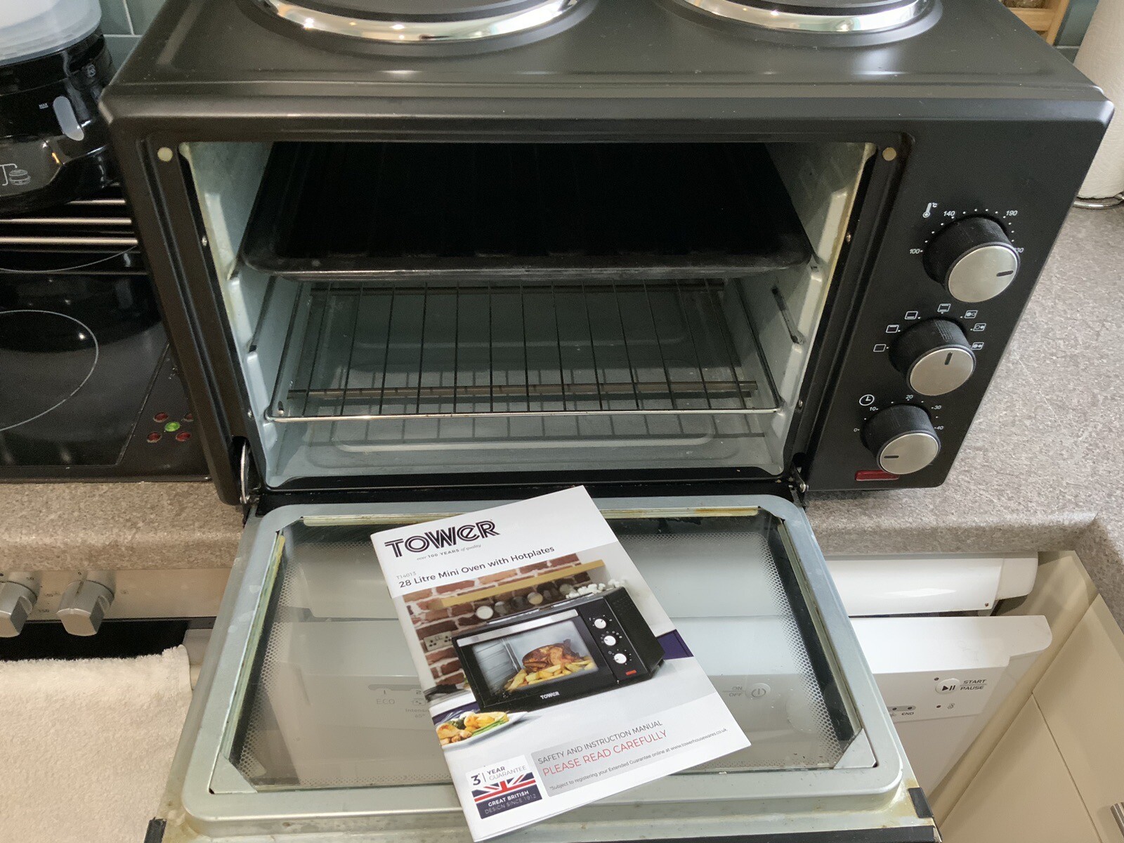Tower T14013 Mini Oven With Hot Plates eBay