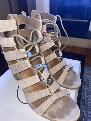 Sandales Plates Steve Madden « Sandee » Taupe Nubuck - Taille 6.5 M, Neuves En Boîte