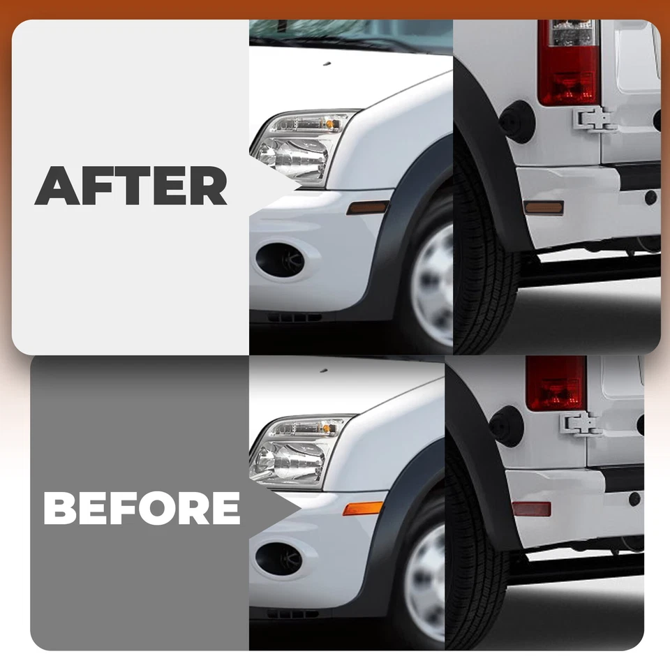 4X Smoke Front + Rear LED Side Marker Lights For Ford Transit Connect 2010-2013 - Изображение 4 из 4