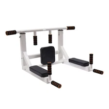 Chin Up Bar Power Pull Up Wall Mounted Home Gym Fitness Dip Station Equipment
