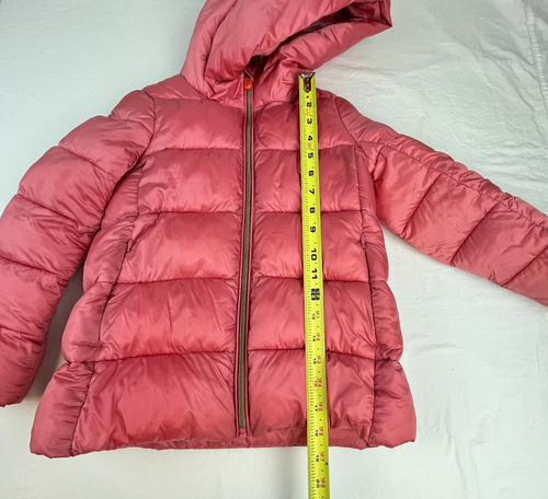 Girls Save the Duck 6 Years Hooded Puffer Jacket in Pink Authentic 6T - Picture 12 of 13