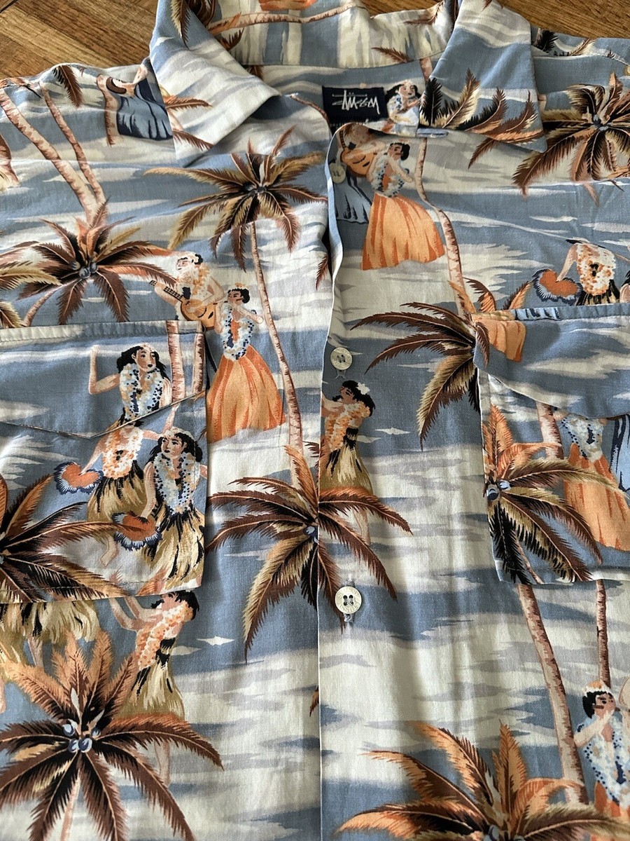 Vintage Stussy Hawaiian Shirt Made In USA Large Rayon 80's Vintage Stussy Hawaiian Shirt Made In USA Large Rayon 80's