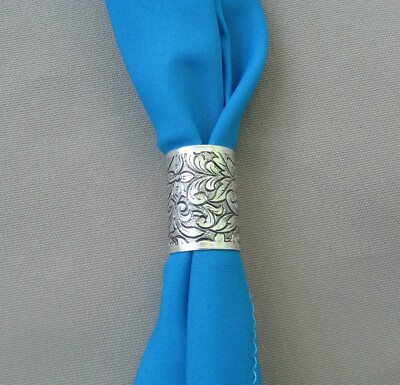 Scarf apache tie slide country western square dance NEW antique silver color