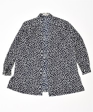 La Femme Womens Oversized Blazer Jacket Uk 16 Large Navy Blue Spotted Ht11