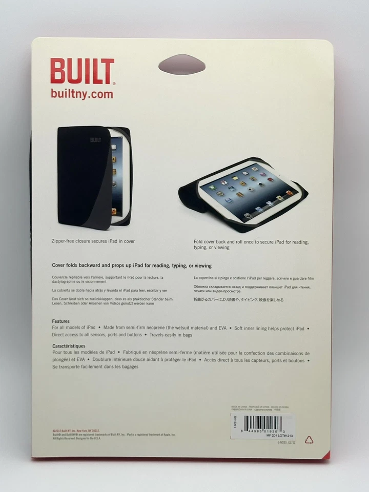 Built Protective IPad Neoprene Cover Black/Granite - Fits Most iPads - Image 2 of 4