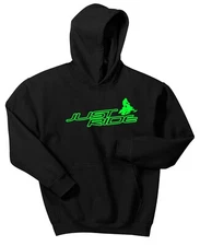 JUST RIDE SLED HOODIE SWEAT SHIRT SNOW MOBILE SKI