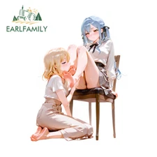 EARLFAMILY 5.1" Anime Sexy Girl Car Stickers Humorous Motorcycle Windows Decals