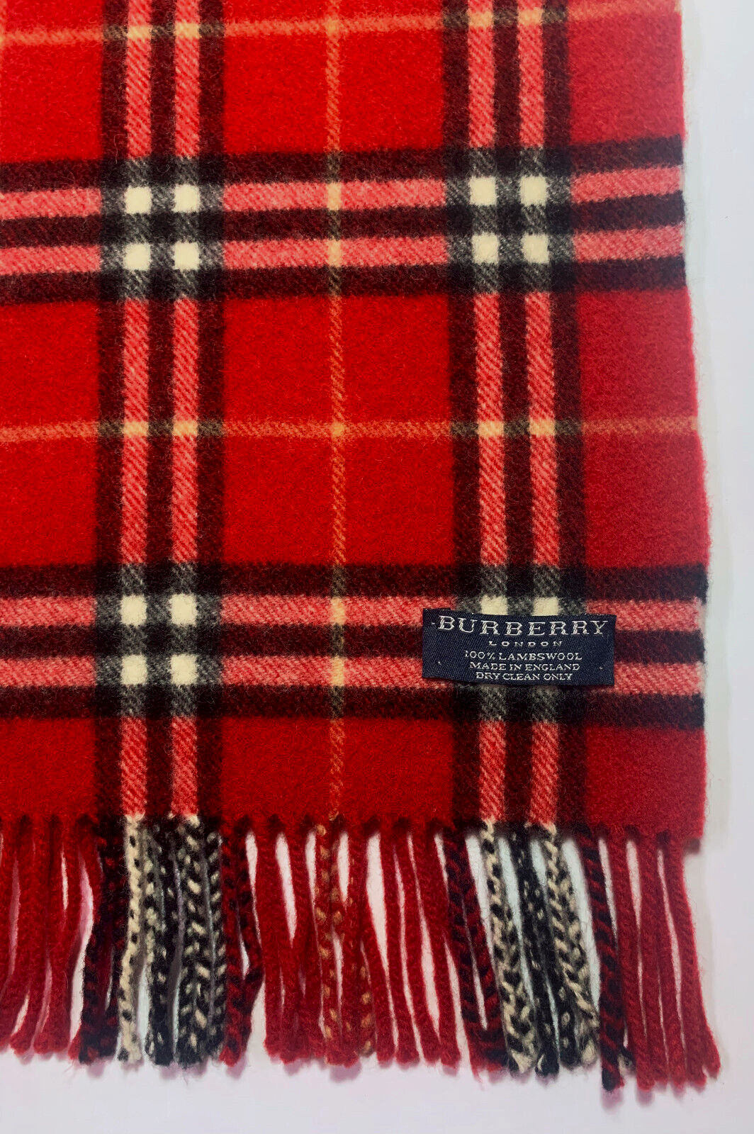Burberry Vintage  Red Classic Small House/Nova Check Lambswool image 4