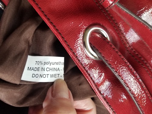 Comsi Comsa Paris Red Purse Hobo Tote Bag 13x13x4" - Picture 11 of 15