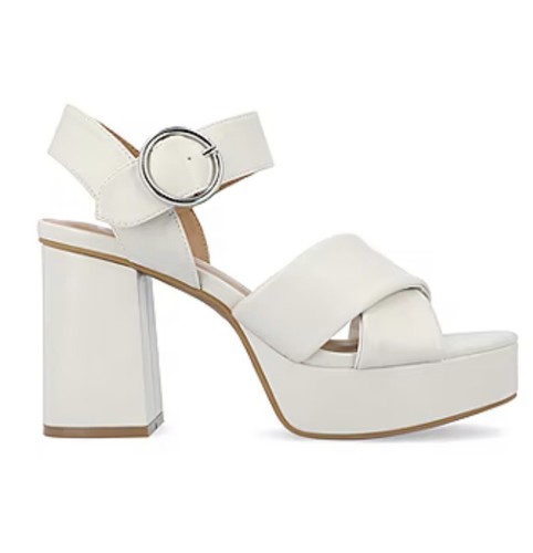 Journee Collection Womens Akeely Foam Mid Heel Platform Sandals Sz 9.5 Note Flaw - Picture 2 of 24