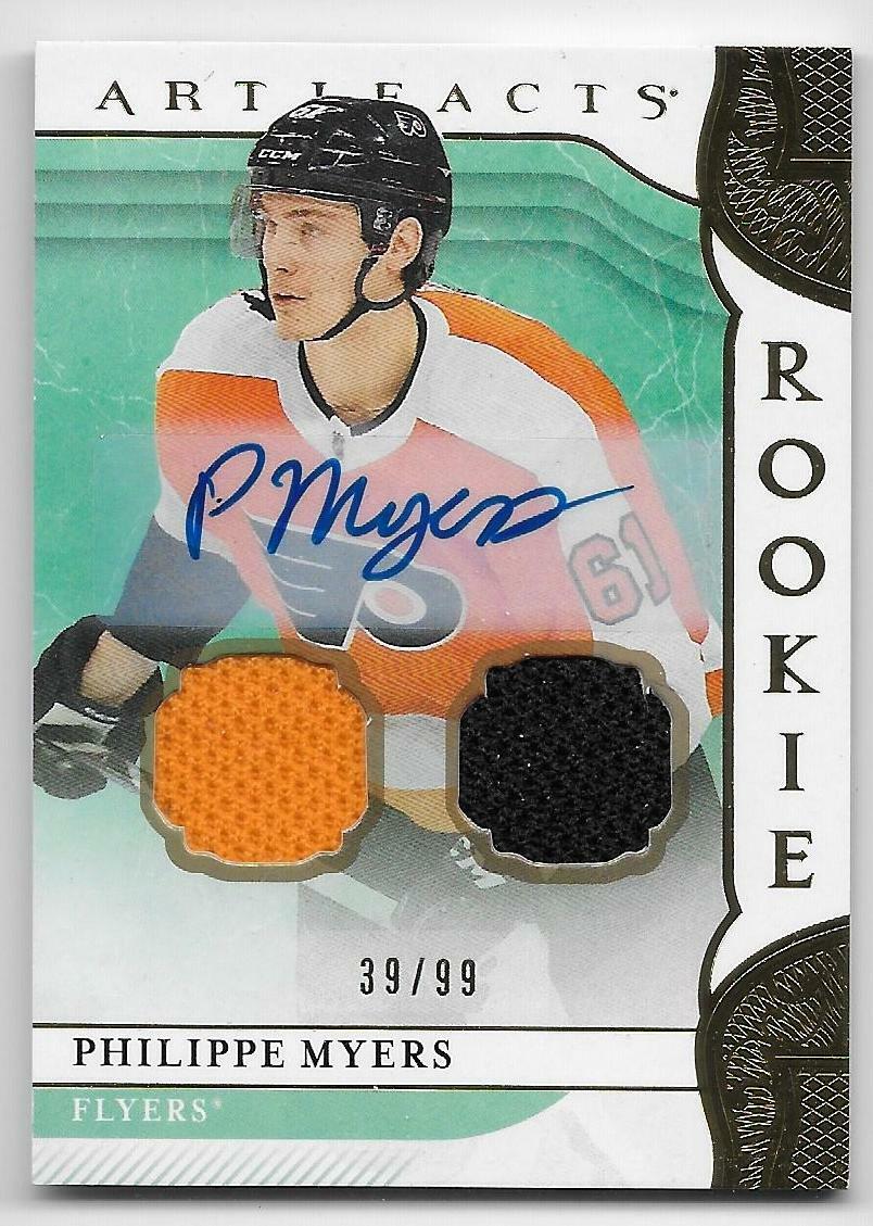 19/20 UD ARTIFACTS ROOKIES GOLD AUTOGRAPH JERSEY #163 Philippe Myers #39/99