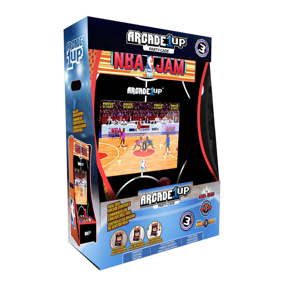 [NEW] Arcade1Up NBA Jam Partycade 3 Games in 1, Basketball, Tabletop