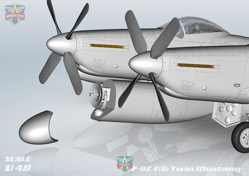 Avión de plástico ""Twin Mustang" modelo Svit 4818 F-82F/G, kit modelo escala 1:48 - Imagen 4 de 12