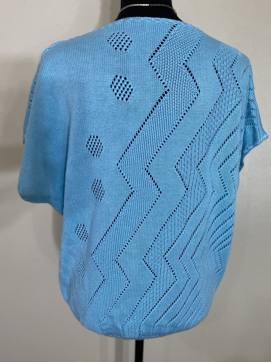 Jolie New York Sweater Size L Vintage Color Blue Knit Top Jolie New York Sweater Size L Vintage Color Blue Knit Top