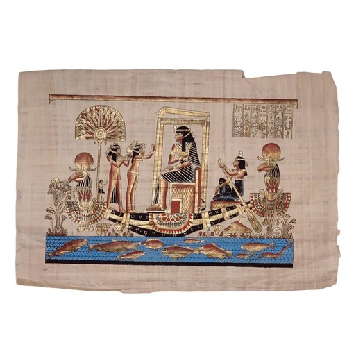 Papyrus Papier Ägyptische Kunst Handbemalt Nofretete Unikat Vintage 17" x 24" XL - Bild 2 von 11