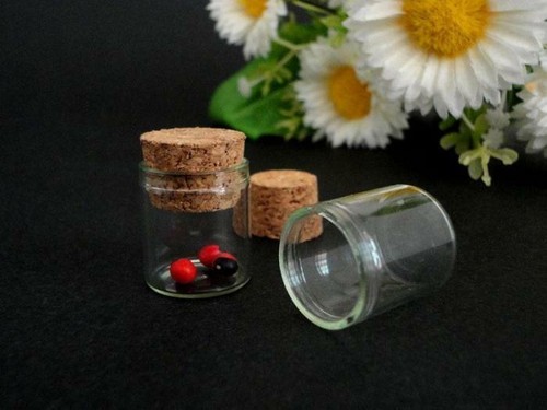 10pc 5ml 22*25mm Corks Jars Clear Glass Bottle Empty Sample Small bottles - Picture 2 of 2