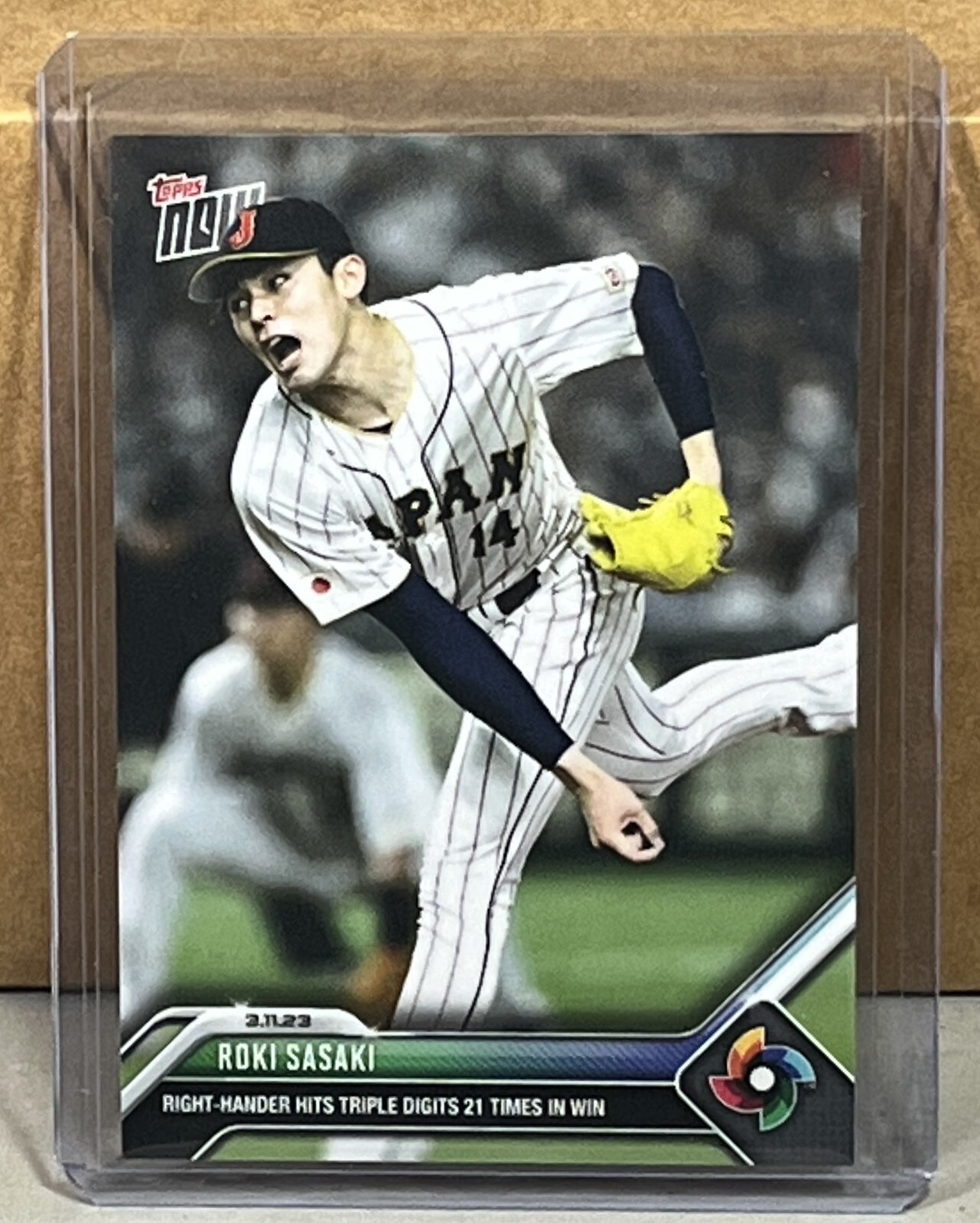 2023 TOPPS NOW World Baseball Classic #WBC-19 ROKI SASAKI JAPAN triple digits 21