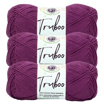 (3 Pack) Lion Brand Yarn 837-142 Truboo Yarn, Mulberry
