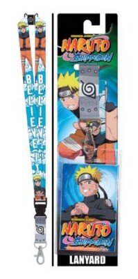 Naruto Anime Repeating Art Images Lanyard with Figure Badge Holder