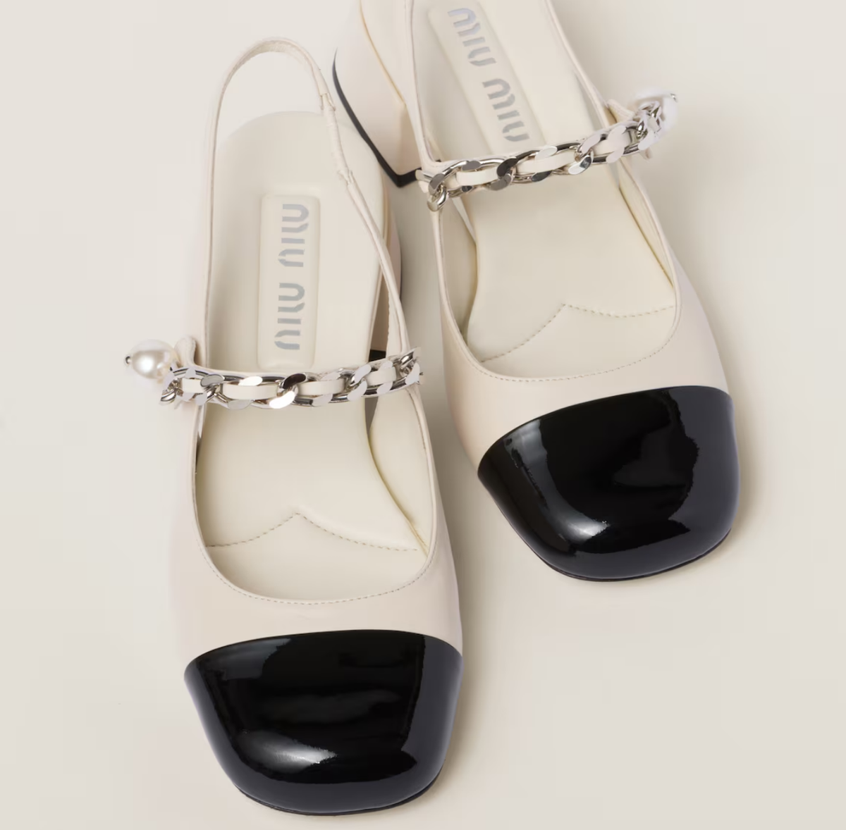 靴 Miu Miu Mary Janes Pumps 38 1/2 New Authentic Miu Miu Two-Toned Slingback Mary Jane Pumps 38.5/8.5