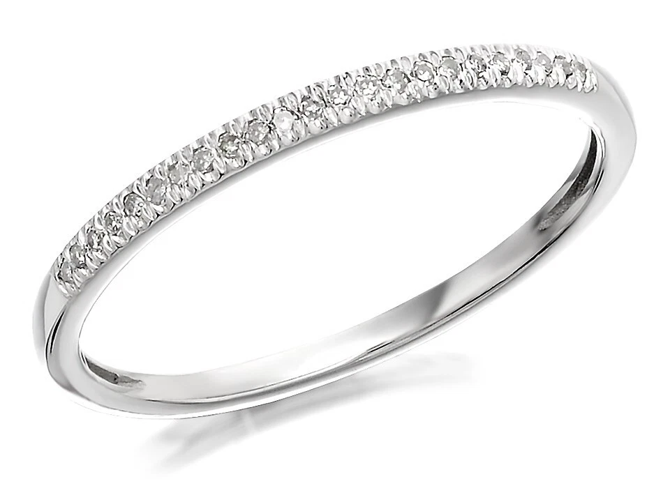 F. Hinds Womens Jewellery 9ct White Gold Diamond Half Eternity