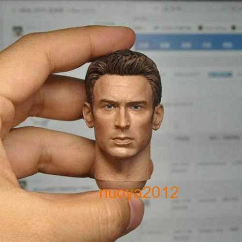 1:6 Chris Evans Capitán América Cabeza Esculpida Modelo F 12" Hombre HT Figura Cuerpo Juguetes Foto 4 de 4