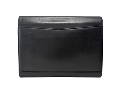 YVES SAINT LAURENT Clutch Bag Leather Black YSL Vintage | eBay