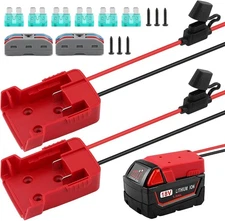 2-Piece Power Wheels Battery Adapter Set with Fuses for M18 Tools – Easy Install