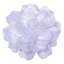 Handmade Camellia Satin Fabric Flower Brooch Pins for Women Vintage White