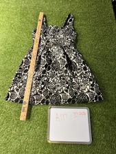 Anthropologie Dress A line Womens S Black and White Floral baroque Sleeveless