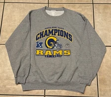 Vtg VF Knitwear St. Louis Rams Super Bowl XXXIV Champions Sweatshirt XL Warner
