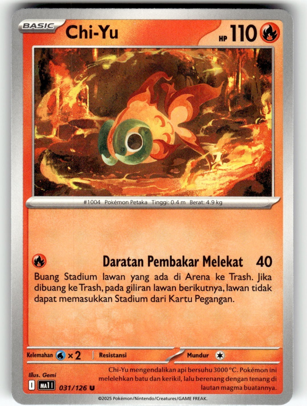 Pokemon Indonesian Mega Evolution Card 031/126 Chi-Yu